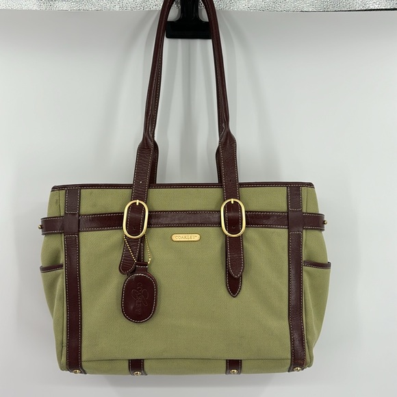 Coakley Laptop Bag green and brown leather - Picture 1 of 16